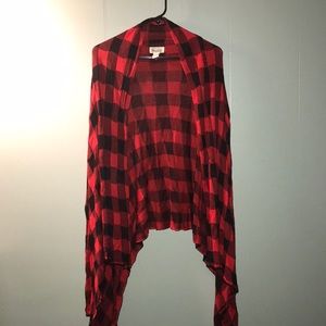 Black and red long cardigan